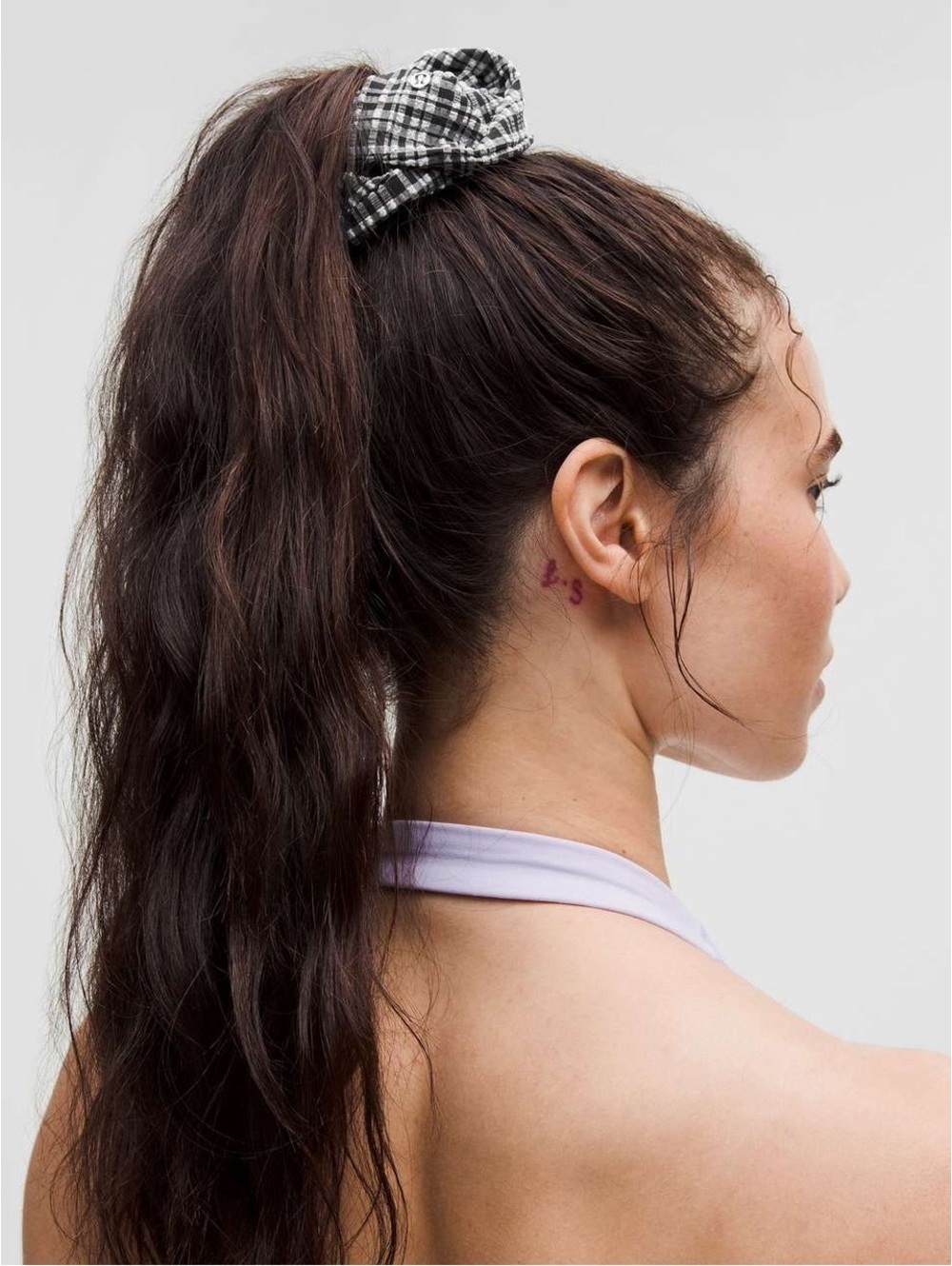 🆕🖤 Lululemon Uplifting Scrunchie Oversized Blister Check White Black